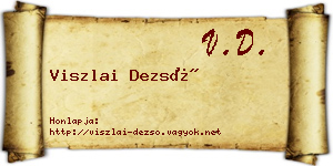 Viszlai Dezső névjegykártya